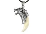 Moonar Brave Man Wolf Tooth Necklace Steel Domineering Courage Strength Pendant Necklace